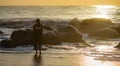 Girl standing near the sea Royalty Free Stock Photo