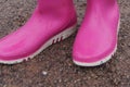 Rubber pink boots