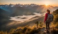 Girl standing at a scenic overlook capturing the essence of a solo traveler