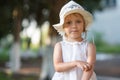 Girl scratches her hand from a mosquito bite Royalty Free Stock Photo