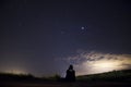 Girl stargazing Royalty Free Stock Photo