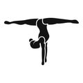 Girl stay hands gymnastics icon, simple style