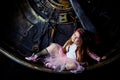 Girl in the steampunk styled photoshoot