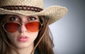 Girl in stetson Royalty Free Stock Photo