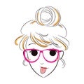 girl sticking tongue out. Vector illustration decorative design Royalty Free Stock Photo