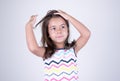 Girl stirring her hair Royalty Free Stock Photo