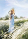 Portrait of a child on the suburb. Rest and relaxation Royalty Free Stock Photo