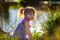 The girl`s portrait in a striped undershirt Royalty Free Stock Photo