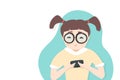 Girl, student playing mobile phone, lifestyle, teenager, social media addiction, people cartoon characters flat design, vector