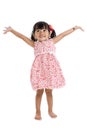 Girl in studio with arms outstretched Royalty Free Stock Photo