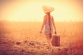 Girl with suitcase Royalty Free Stock Photo