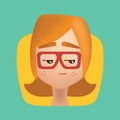 Girl with sulky expression. Vector illustration decorative background design