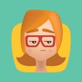 girl with sulky expression. Vector illustration decorative design