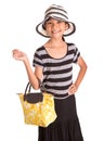 Girl With Summer Hat, And Handbag III Royalty Free Stock Photo