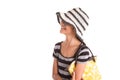 Girl With Summer Hat, Sunglasses And Handbag II Royalty Free Stock Photo