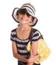 Girl With Summer Hat, Sunglasses And Handbag VI Royalty Free Stock Photo