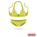 Girl summer swimsuit color flat icon for web and mobile design