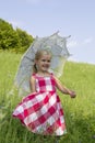 Girl with a summer umbrella Royalty Free Stock Photo