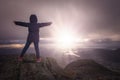 Girl at the summit of Mount Ulriken