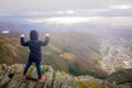 Girl at the summit of Mount Ulriken