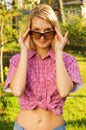 Girl with a sunglasses Royalty Free Stock Photo