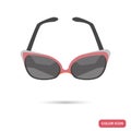 Girl sunglasses color flat icon for web and mobile design