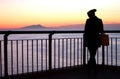 Girl at sunset Sorrento Italy Royalty Free Stock Photo