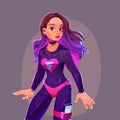 Girl superhero cartoon character, young sexy woman
