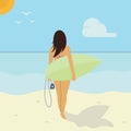 Girl Surf Illustration