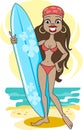 Girl with Surfboard