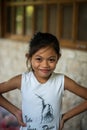 Girl survivor of earthquake smiles