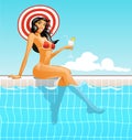 Girl in swiiming pool Royalty Free Stock Photo