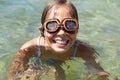 Girl swiming in sea