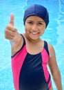 Girl in the swimming pool. Royalty Free Stock Photo