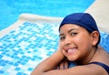 Girl in the swimming pool. Royalty Free Stock Photo