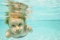 Girl swimming underwater