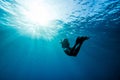 Girl swimming underwater Royalty Free Stock Photo