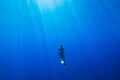 Girl swimming underwater