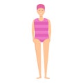 Girl swimsuit icon cartoon vector. Children holiday