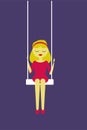 Girl on a swing, dreamy image, glamor