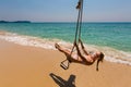 Girl on swing Koh Kood Royalty Free Stock Photo