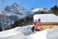 Girl in Swiss Alps