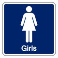 Girl Symbol Sign,Vector Illustration, Isolated On White Background Label. EPS10