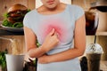 Girl with symptomatic acid reflux Royalty Free Stock Photo