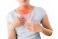 Girl with symptomatic acid reflux. Royalty Free Stock Photo
