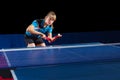 Girl table tennis player isolated