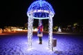 Girl takes a tour in the Shirahama Beach illumination in shirahama
