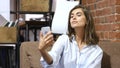 Girl Taking Selfie with Smartphone Royalty Free Stock Photo