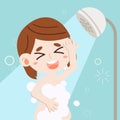 A Girl taking shower. a Girl cleaning and care herself Royalty Free Stock Photo