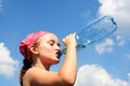 Girl taking a thirsty drink